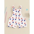thumbnail image 4 of 4th of July Toddler Baby Girl Boy One Piece Outfit Ice Cream American Flag Overalls Romper Infant Sleeveless Jumpsuit Bodysuit, 4 of 7