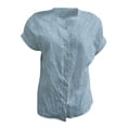 thumbnail image 5 of T Shirts For Women Womens Tops Summer Simple And Casual V Neck Solid Color Shirt Blouse, 5 of 7