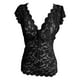 thumbnail image 4 of ICHUANYI Clearance Women's Sexy Slim Solid Lace V-Neck Sleeveless Top(Black, S) ICHUANYI WER2023081510023, 4 of 4