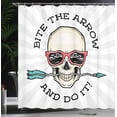 thumbnail image 3 of Ambesonne Retro Shower Curtain, Hipster Skull Pop Art, 69"Wx84"L, Multicolor, 3 of 4