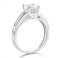thumbnail image 3 of Wellingsale Ladies Solid 14k White Gold Polished CZ Cubic Zirconia Round Cut Engagement Ring with Side Stones - Size 5.5, 3 of 6