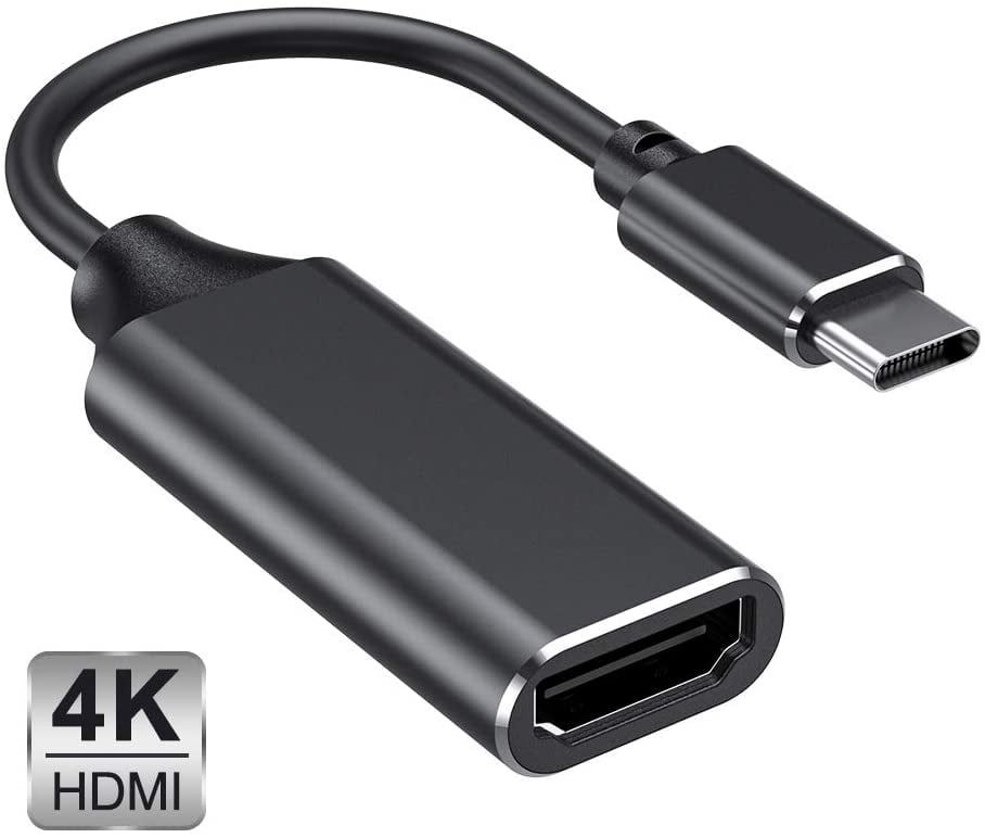 ecc HDMI Adapter 4 K pour Macbook 2016/2017/2018 Mini USB Type C à HDMI iMac,Chromebook Galaxy S9/S9+/Note 8,Huawei Mate 10 Pro/P20 Pro Thunderbolt 3 Compatible Grey Adaptateur USB C HDMI 