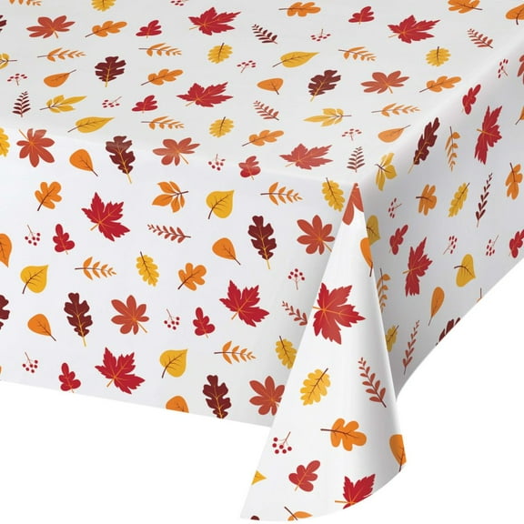 Fall Leaves All Over Print Plastic Tablecloth