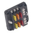 thumbnail image 1 of Fuse Block, Durable Nickel Plated Copper Terminal Wide Application Waterproof 100A Input 12V-24V DC Fuses Box with LED Indicator for Boat, 1 of 7