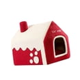 thumbnail image 3 of Cama-cama Snow House para gatos de interior. Diseño divertido y festivo, antideslizante, cálida en invierno, y acogedora. Lavable. Tienda-cueva, 3 of 8
