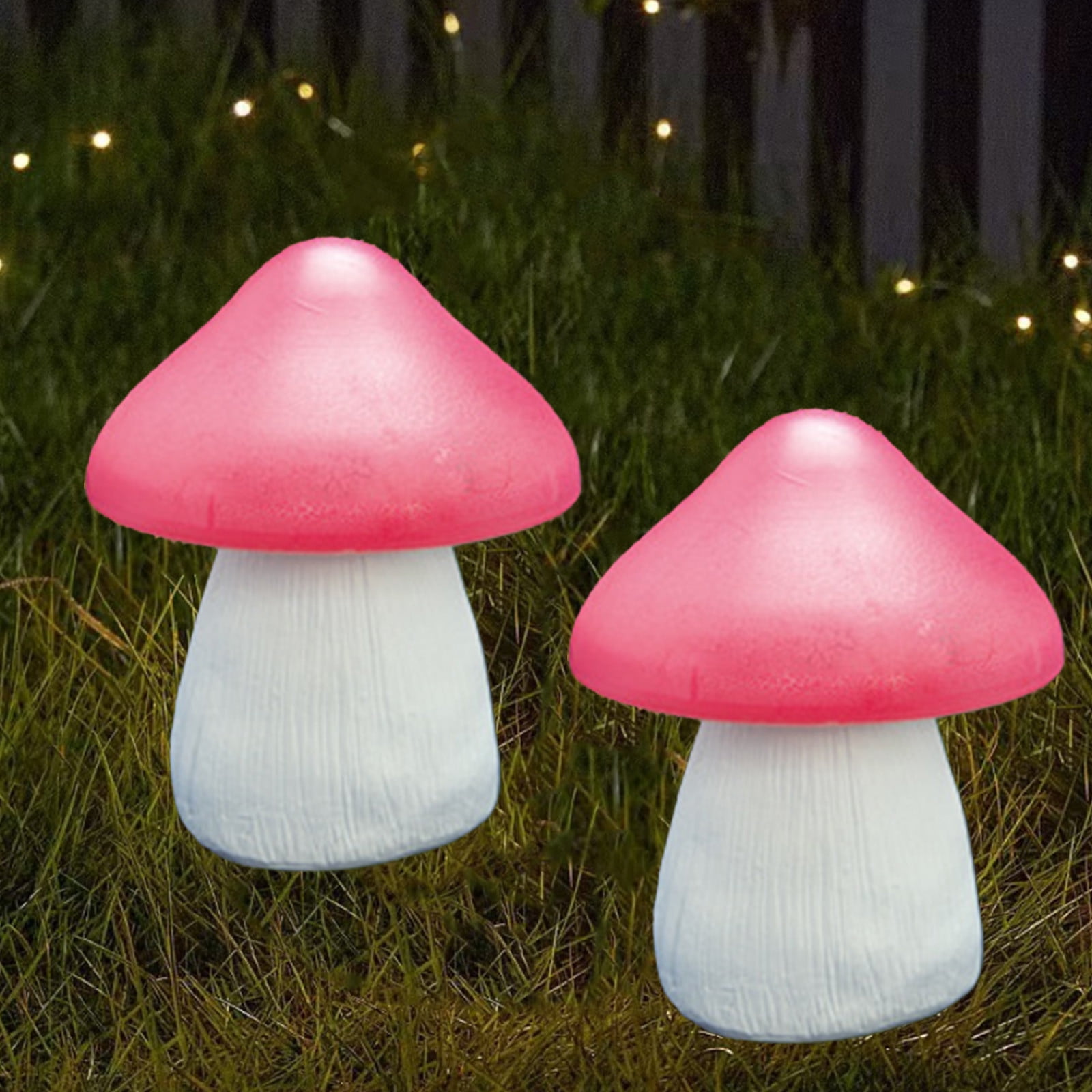 2 Packs Solar Mushroom Lights Outdoor Waterproof Solar Powered Garden Lights for Yard Pathway Fence Decoration Color Changing LED Landscape Lighting with Auto On Off