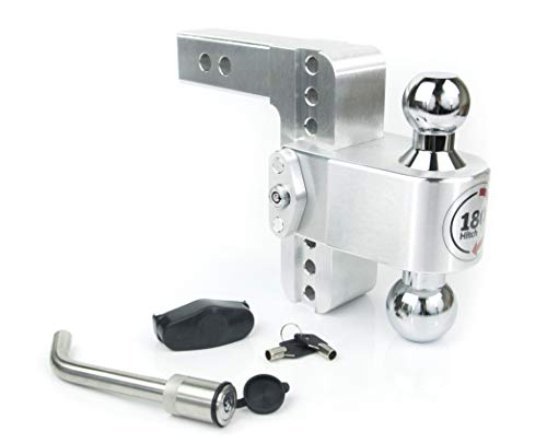 2pc Key Lock Pins /& Adjustable Aluminum Tow Hitch 6/" Raise Drop Dual Hitch Ball