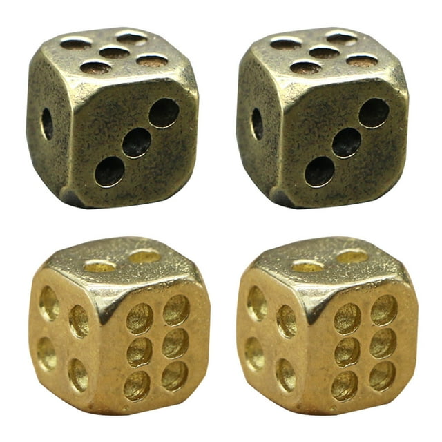 Shisuyan 4Pcs Decorative Brass Ornament Nightclub Dice Game Props Creative Brassware