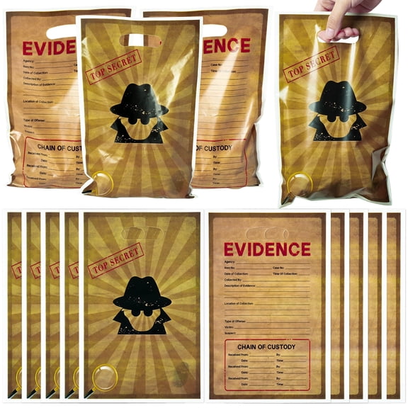 50Pcs Top Secret Spy Party Favor Bags, Goody Candy Treat Bag for Birthday Party,Brown