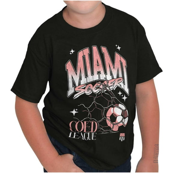 Miami Florida Coed Soccer League Goal Crewneck T Shirts Boy Girl Teen Brisco Brands S
