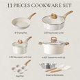 thumbnail image 2 of Juego de utensilios de cocina CAROTE White Granite Induction, 11 piezas, antiadherentes, 2 of 8