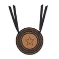thumbnail image 5 of VHC Brands Farmhouse Star Primitive Chair Pad Seat Cushion, Round, Braided Jute, Black Tan, 15 inch, 5 of 5