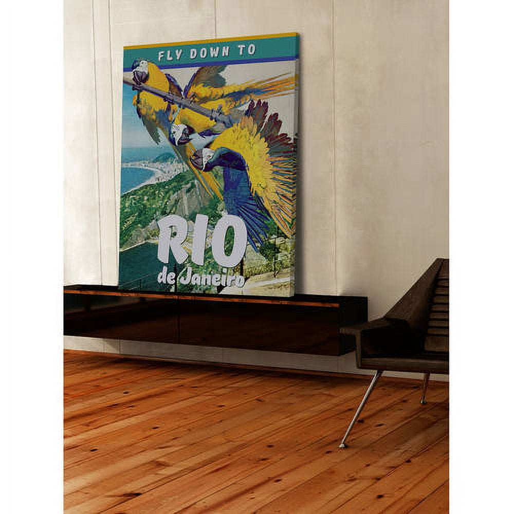 "Travel Poster Rio" Painting Print on Wrapped Canvas