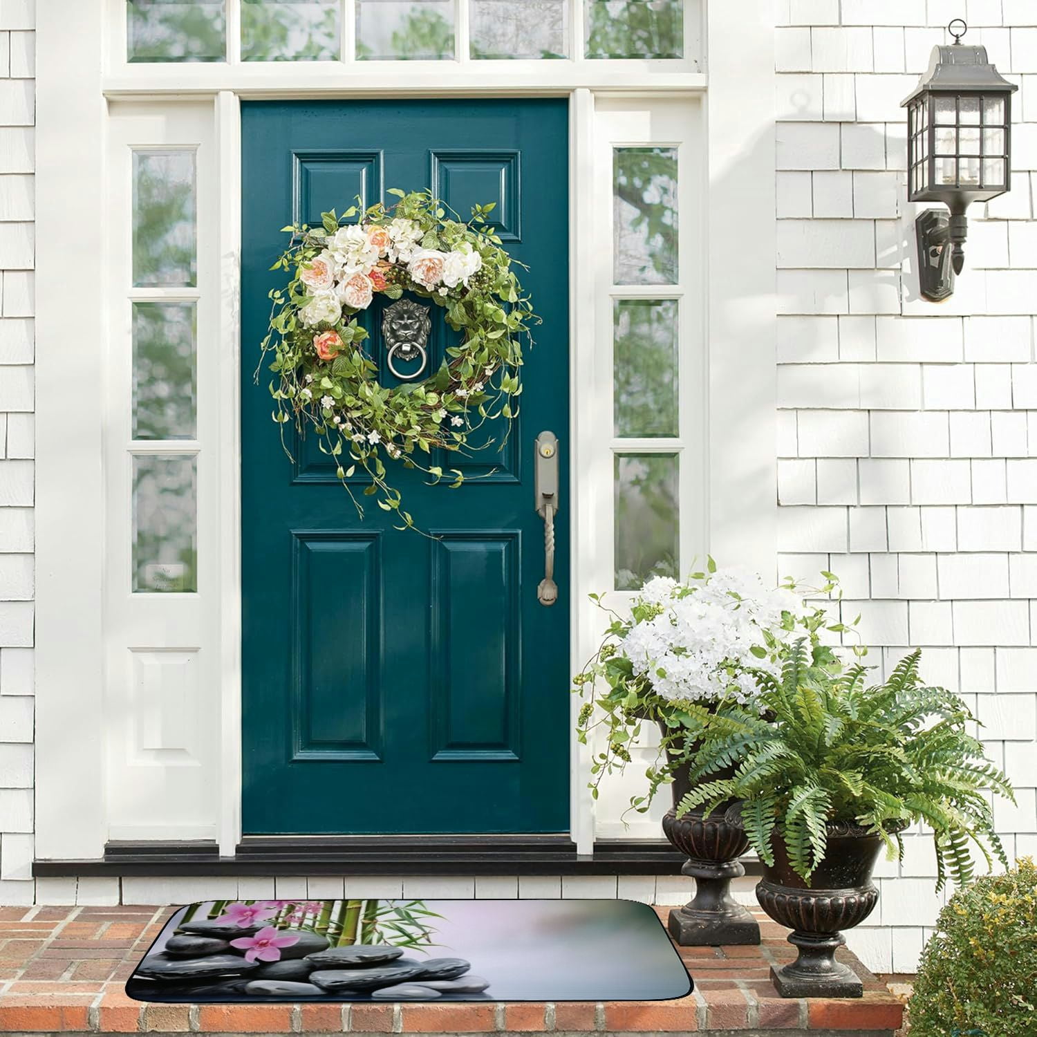 Qinduosi Welcome Doormat Indoor Outdoor Patio Zen Spa Bamboo Door Mats Non-Slip Entrance Mat for Home,Outside Entry,Yard,Floor,Patio  19.68*47.24 in