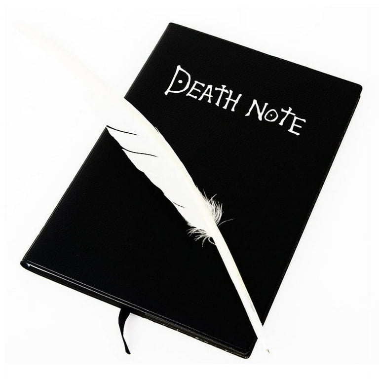 Moocorvic Death Note Notebook & Feather Pen Book Japan Anime Writing Journal New, Size: One size, Black