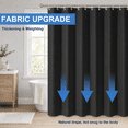 thumbnail image 4 of Black PEVA Shower Curtain, 72 x 72 in Bathroom Curtain with Metal Grommets and Rings Included, Easy-Hang Bath Curtain for Bathtub and Shower Stall, 4 of 7