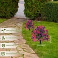 thumbnail image 2 of Artificial Boxwood Topiary Ball Trees with Morning Glory Flower, Faux Shrub Bushes with Ground Spike, UV Resistant Fake Boxwood Plants for Indoor, Garden, Porch, Patio Decor, 2 of 9