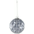 thumbnail image 5 of Geometric Glittered Shiny Glass Ball Christmas Ornaments - 3" (80mm) - Pewter - 4ct, 5 of 8