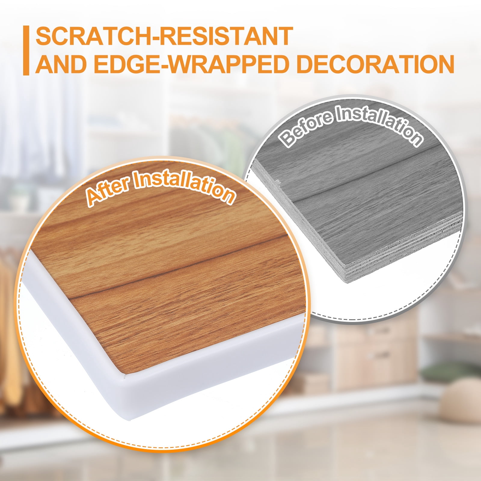 Uxcell TPE U-Shape Edge Banding Self Adhesive Flexible Veneer Edging Trim Furniture Edge Protector for Shelf Cabinet Table White 1-1/4 Inch x 20ft