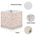 thumbnail image 3 of Open Home Storage Bins Durable Foldable Fabric Organizers for Clothes Toys Books 15.75x10.63x6.96 in Small Floral Pastel Pink Background, 3 of 7