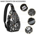 thumbnail image 2 of Sling Backpack,Ghost and Spider Web Halloween Pattern Sling Bag with Water Bottle Holder,Waterproof Sling Bag for Men/Women with Headphone Jack for Hiking,Travel, 2 of 6