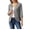 Gray, variant on Womens Lightweight Textured Knit Cropped Bolero Shrug V Neck Three Quarter Roll Cuff Open Front Everyday Formal Dress Daily Office Sun Protection Layering Outer Topper Pink L