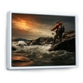 thumbnail image 2 of Designart "Fishing by the Coast" Beach Floater Framed Wall Decor, 2 of 7