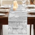 thumbnail image 3 of Table Runners 70 Inches Long Dress Scarves, White Dandelion Farmhouse Coffee/Dining/Kitchen Table Decor, Holiday Table Runner, Spring Flowers Plants Vintage Gray Wood 13x70 Inch, 3 of 9