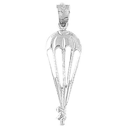 18K White Gold Parachuter Pendant - 29 mm