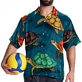 thumbnail image 4 of Turtle Seamless Men's Short Sleeve Casual Printed Button Down Beach Shirts Hawaiian Style Unisex Summer Shirt, 4 of 6