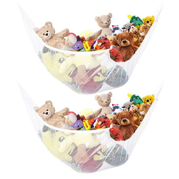 Storage Mesh Hammock - Pack of 2 - Stuffed Storage Neatly Net for Stuffed Animals and Children's Great Decor Multi Place - Use
