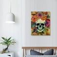 thumbnail image 3 of Nawypu  Skull Canvas Wall Art Sugar Skull Painting Wall Decor Framed Artwork Halloween Decor, 3 of 4