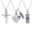 Purple, variant on 3 PCS Cremation Urn Necklace Set for Ashes Birthstone Set Cross / Heart / Cylinder Urn Pendant Cremation Jewelry for Ashes Holder Loved Ones & Pet Memory Necklace Memorial Jewelry