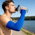 thumbnail image 3 of 1Pair Cooling Arm Sleeves UV Sun Protection Compression Sleeves for Men Women with Thumb Hole Great for Travel Sports Outdoor Running Cycling Fishing Driving Hiking, 3 of 4