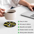 thumbnail image 3 of Yellow Geometric Coasters Set of 2, Absorbent Coasters for Drinks, Modern Abstract Simple Lines Black Coaster for Desk Coffee Table Protection, Home Decor House Warming Gifts 4", 3 of 8