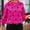 Hot Pink, variant on Womens Sweater Black Plus Size Crew Neck Streetwear Polka Dot Sweater for Women L