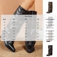 thumbnail image 3 of DeHolifer Women's Boots Studded Fold Over Chunky Heel Boots Cowboy Cowgirl Slouchy Pull On Boots, 3 of 8