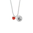 thumbnail image 2 of Delight Jewelry Red Crystal Heart Silvertone Script Initial Disc - Q - Charm Necklace, 20"+3", 2 of 4
