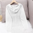 thumbnail image 7 of Cekizud Hooded Knit Cardigan for Women Long Sleeve Button Front Drawstring Hood Casual Cardigan Sweater, Free Size, 7 of 7