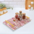 thumbnail image 5 of Bath Accessories Sets Single Print Decorative Tray With Handle For Home Bathroom Bedroom Iridescent Glass, 5 of 7