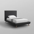 thumbnail image 4 of Loft Lyfe Jessie Classic Platform Bed Linen Upholstery Twin Size, Charcoal Finish Headboard, 4 of 9