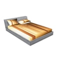 thumbnail image 2 of Ambesonne Forest Fitted Sheet & Pillow Sham Set, Foggy Woodland, Full, Tan, 2 of 2