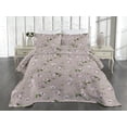 thumbnail image 2 of Ambesonne Sakura Pattern Quilted Coverlet 2 Pcs, Art Japanese Flowers, Twin Size, Purple Grey and Fern Green, 2 of 4