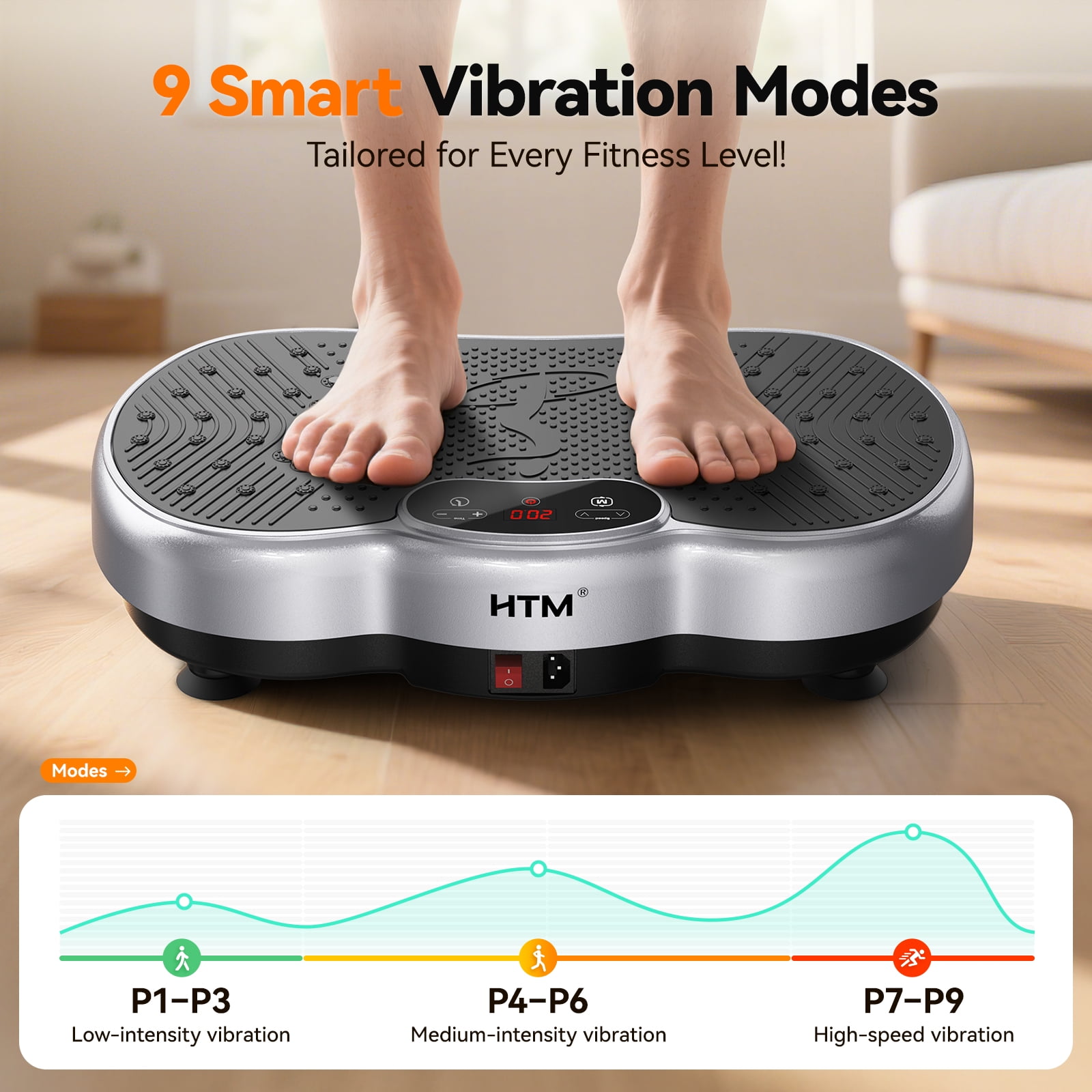 Anqdy Vibrating Platform Exercise Machine Wellness-Focused with Resistance Bands