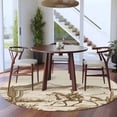 thumbnail image 4 of Beige Western Farmhouse Round Rug 6ft Washable Circle Kitchen Rugs Non Slip Vintage Cowboys Cactus Large Area Rug Indoor Floor Carpet for Bedroom Living Room Home Office Dining Room Nursery, 4 of 8