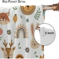 thumbnail image 6 of Kids Colorful Animals Curtains Cute Cartoon Funny Wildlife Rainbow Flower Leaf Art Print for Kids Bedroom Nursery Decor Rod Pocket Blackout Window Drapes 2 Panels 42x63in, 6 of 6