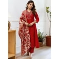 thumbnail image 5 of KLOSIA Women Embroidery Straight Kurta and Pant Set with Dupataa - Indian Ethnic Traditional Wear Kurta Set, 5 of 6
