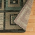 thumbnail image 4 of HomeRoots 486872 8 x 10 ft. Checkered Stain Resistant Rectangle Area Rug, Block Beige & Teal, 4 of 5