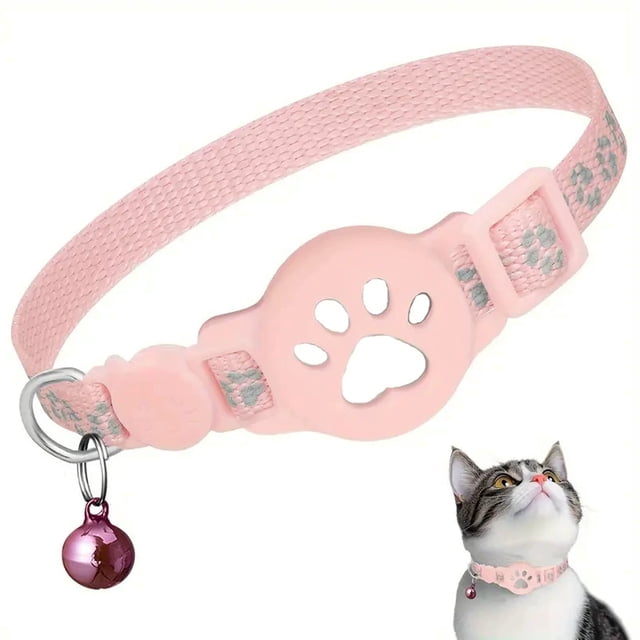 Methold Localizador GPS para gatos, sistema dual, resistente al agua, larga duración de la batería, compatible con perros y gatos. Suministros para gatos Rosa + Blanco Sistema dual