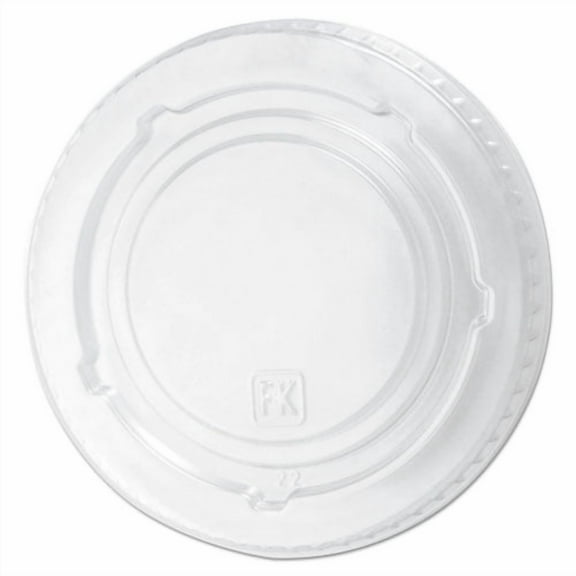 Kal-Clear/Nexclear Drink Cup Lids, Flat Lid with No Slot, Fits 12 oz to 20 oz Cold Cups, Plastic, Cl | Bundle of 2